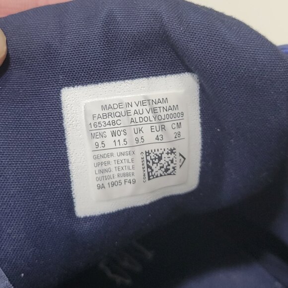 Converse CTAS Shoes High Street Size 9.5 Obsidian/Ozone Blue 165348C - Picture 6 of 8